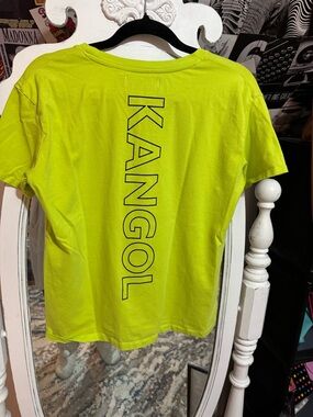 Kangol Neon Lime Vertical Logo Short Sleeve Tee
